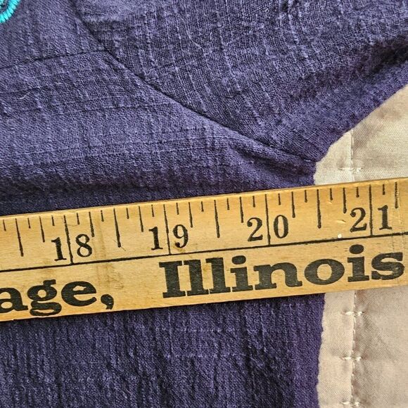 EUC THML BLUE COTTON EMBROIDERED BOHO SHORT DRESS SIZE SMALL - Picture 15 of 16